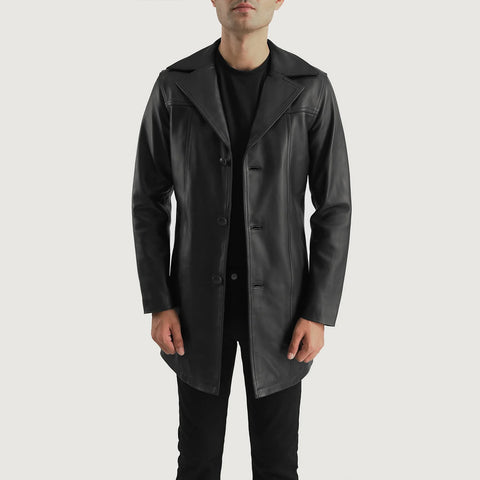 Black Leather Coat Premium Quality