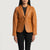 Quilted Brown Leather Blazer