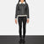 Black & White Leather Bomber Jacket with Gradient Finish