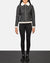 Black & White Leather Bomber Jacket with Gradient Finish